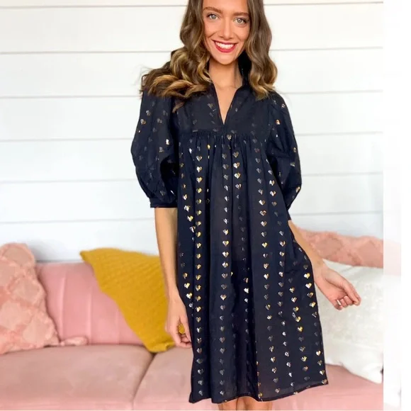 Never A Wallflower Black Heart of Gold High Neck Dress XXL - Picture 2 of 13